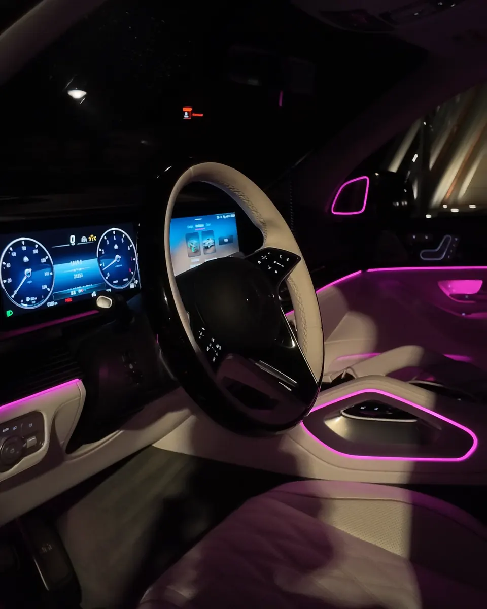 Mercedes-Maybach GLS dashboard with ambient lighting